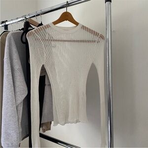 Zara white knit top